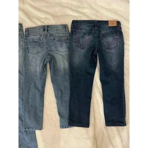 Girls Sz 10 Jeans True Religion Lucky Brand DKNY Lot Flare Capri Skinny Straight - Picture 2 of 7